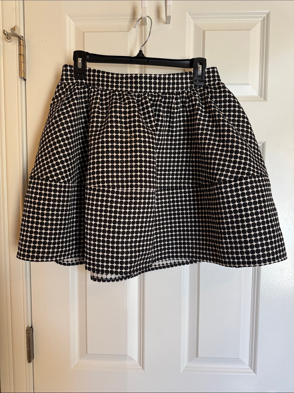 Express Black and White Polka Dot Skater Skirt